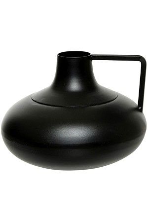 Декоративная ваза-кувшин СЕВЕРО, металл, чёрная, 13 см, Kaemingk