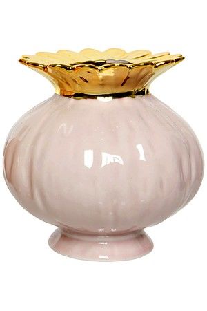 Декоративная ваза ДЕЙЗИ, фарфор, розовая, 16 см, Kaemingk