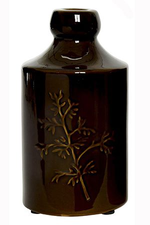 Декоративная ваза МЕДОУ, керамика, шоколадная, 30 см, Kaemingk