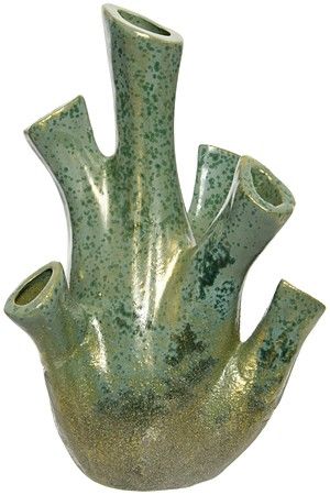 Декоративная ваза АЛКМЕНА ГРИН, керамика, 24 см, Kaemingk