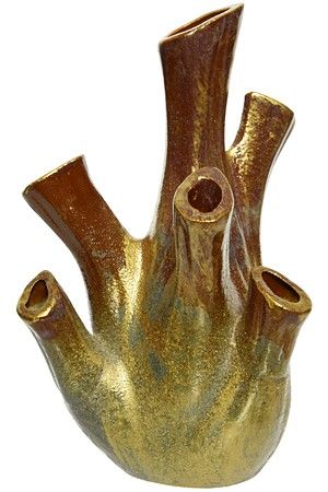 Декоративная ваза АЛКМЕНА ГОЛД, керамика, 24 см, Kaemingk