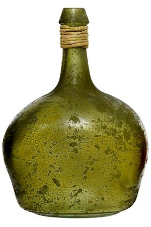Декоративная ваза-бутыль ОЛКИОН, стекло, зелёная, 26 см, Kaemingk
