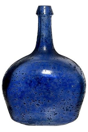 Декоративная ваза-бутыль ОЛКИОН, стекло, синяя, 26 см, Kaemingk