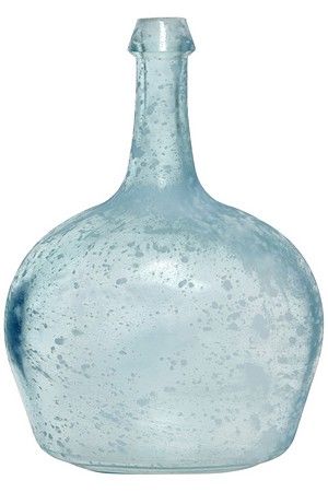Декоративная ваза-бутыль ОЛКИОН, стекло, голубая, 26 см, Kaemingk