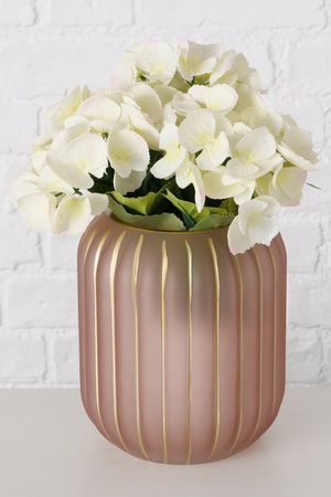 Стеклянная ваза ЛАЛИЯ, пудрово-розовая, 20 см, Boltze