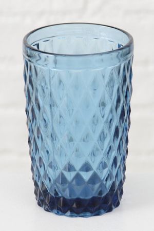 Стакан для воды БИГ РОКС в ромбик, стекло, синий, 600 мл, Boltze