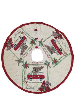 Юбка для декорирования основания ёлки ПРАЗДНИЧНЫЙ АВТОБУС, текстиль, 100 см, Due Esse Christmas