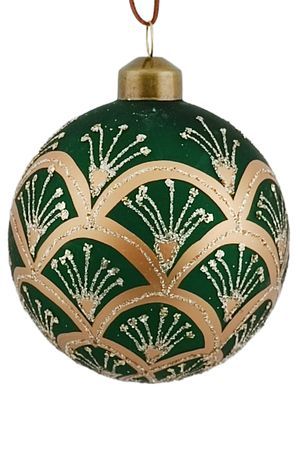 Набор ёлочных шаров АРТИФИС, стекло, тёмно-зелёный, 8 см, 12 шт., Due Esse Christmas