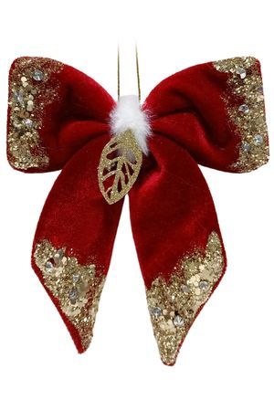 Ёлочное украшение БАНТ ДЕББИ, текстиль, красный, 20 см, Due Esse Christmas