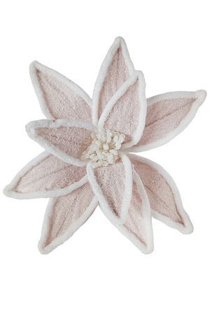 Декоративный цветок ПУАНСЕТТИЯ 'ЛИНДИ', текстиль, светло-розовая, 30 см, Due Esse Christmas