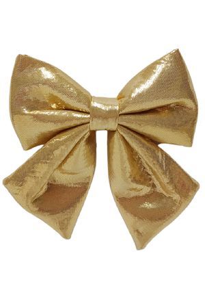 Декоративное украшение БАНТ 'ЧАРИС', текстиль, золотой, 19 см, Due Esse Christmas