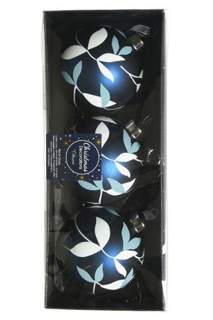 Набор стеклянных шаров ХОЛОДНАЯ КРАСОТА, синий, 8 см (упаковка 3 шт.), Kaemingk