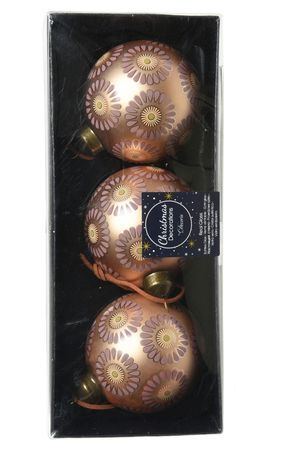 Набор стеклянных шаров ДЖАКОМО, карамельный, 8 см (упаковка 3 шт.), Kaemingk