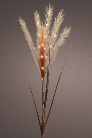 Декоративная ветка ПЬЮМЕ Д'АРИА, полиэстер, коричневая, 20 тёплых белых микро LED-огней, 70 см, Kaemingk