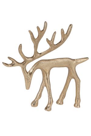 Декоративная фигура ОЛЕНЬ МАТТИС с опущенной головой, металл, золотой, 16 см, Koopman International