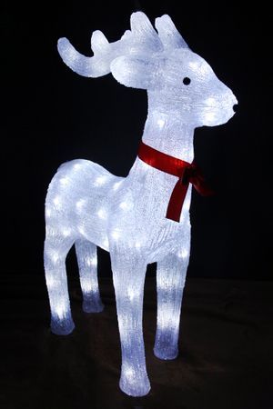 Светящаяся фигура ОЛЕНЬ КВЕН, акрил, 60 теплых белых LED-огней, 64 см, Winter Deco