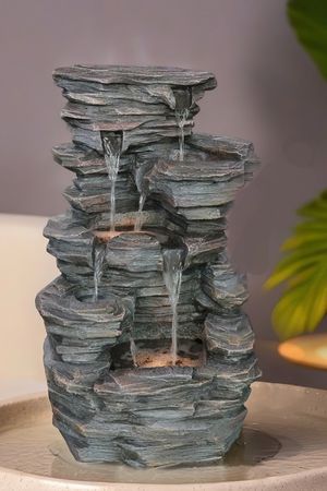 Декоративный садовый фонтан с подсветкой КУНГУРО, искусственный камень, 70х43 см, Winter Deco