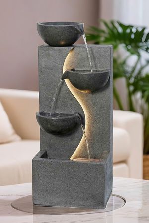 Декоративный садовый фонтан с подсветкой КАОРИ, искусственный камень, 80х35 см, Winter Deco