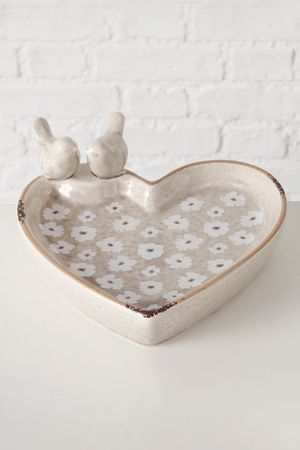 Декоративная поилка/кормушка для птиц ВЕСНА ВО ДВОРЕ, керамика, 19х17 см, Boltze