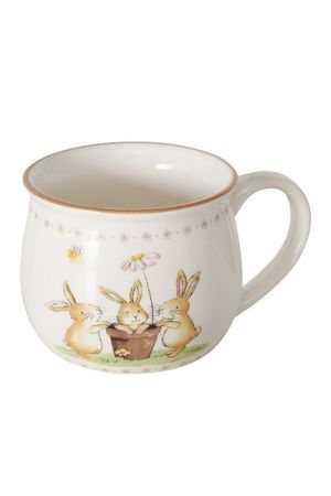 Кружка ЗАЙКИ С РОМАШКОЙ, фарфор, 180 мл, Boltze