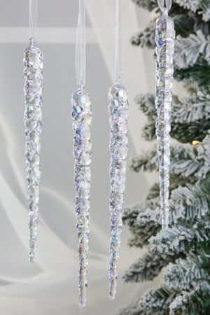 Набор ёлочных украшений СОСУЛЬКИ 'АДЭЛИ', акрил, 23 см, 4 шт., Winter Deco