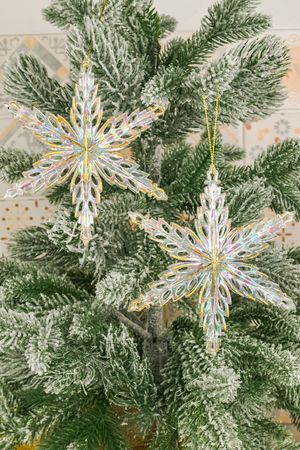 Набор ёлочных украшений СНЕЖИНКИ 'ЭЙМАРИ', акрил, золотой, 15 см, 2 шт., Winter Deco