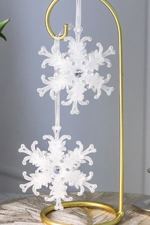 Набор ёлочных украшений СНЕЖИНКИ 'СОНЖ', пластик, белый, 10 см, 2 шт., Winter Deco