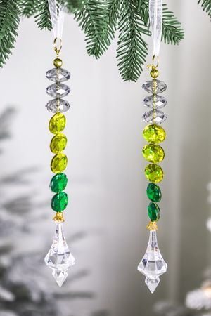 Набор елочных украшений-подвесок БРИГИТТА, акрил, зелёный, 19 см, 2 шт., Winter Deco