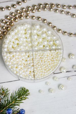 Набор бусин для декорирования ЗИМНЕЕ ОЖЕРЕЛЬЕ, полистирол, 106 г., Winter Deco