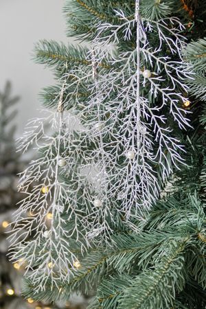 Набор ёлочных украшений ВЕТКИ 'СЕНЕР', акрил, серебряный, 29 см, 3 шт., Winter Deco