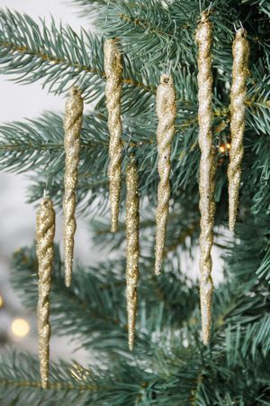Набор ёлочных украшений СОСУЛЬКИ 'САНСИ', акрил, золотой, 15 см, 8 шт., Winter Deco