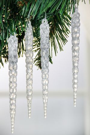 Набор ёлочных украшений СОСУЛЬКИ 'ВАЛЕТТИ', акрил, белый, 17 см, 4 шт., Winter Deco