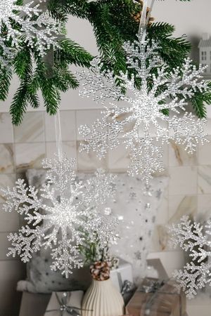 Набор ёлочных украшений СНЕЖИНКИ 'ДЮРШАБО', акрил, 20 см, 4 шт., Winter Deco