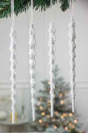 Набор ёлочных украшений СОСУЛЬКИ 'ЛЕДЯНЫЕ СТРЕЛЫ', акрил, 29 см, 4 шт., Winter Deco