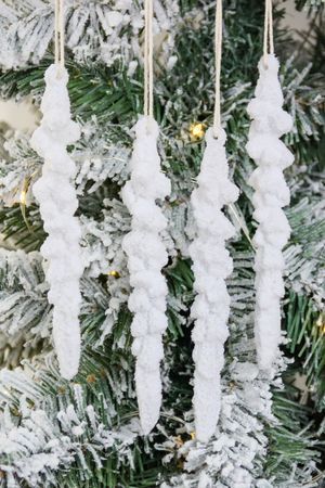 Набор ёлочных украшений СОСУЛЬКИ 'СНЕЖНЫЕ ЧАРЫ', акрил, 15 см, 4 шт., Winter Deco