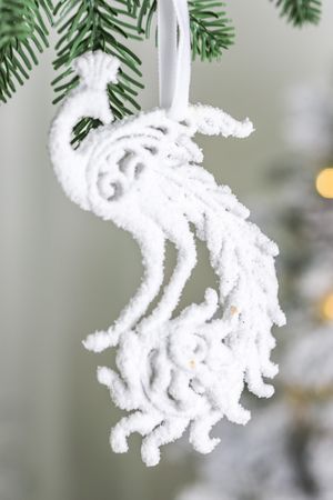 Ёлочная игрушка МОРОЗНЫЕ СИЛУЭТЫ: ПАВЛИН, акрил, 15 см, Winter Deco