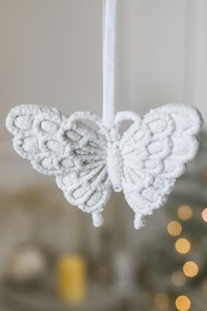 Ёлочная игрушка МОРОЗНЫЕ СИЛУЭТЫ: БАБОЧКА, акрил, 12 см, Winter Deco