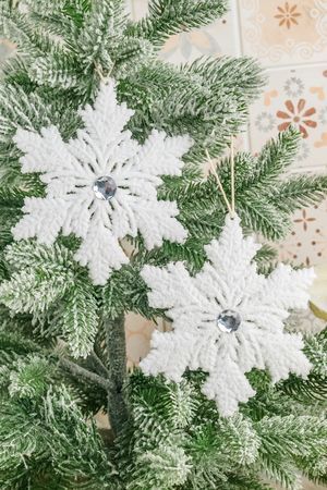 Набор ёлочных украшений СНЕЖИНКИ 'СЭФФЛЕ', акрил, 12 см, 2 шт., Winter Deco