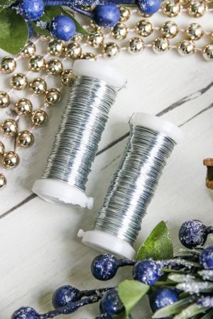Проволока для декорирования УАЙР, металл, серебряная, 15 м, 2 шт., Winter Deco