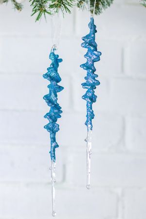 Набор ёлочных украшений СОСУЛЬКИ 'КЛАРИТИ', акрил, голубой, 26 см, 2 шт., Winter Deco