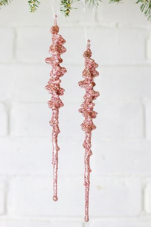 Набор ёлочных украшений СОСУЛЬКИ 'КЛАРИТИ', акрил, розовый, 26 см, 2 шт., Winter Deco