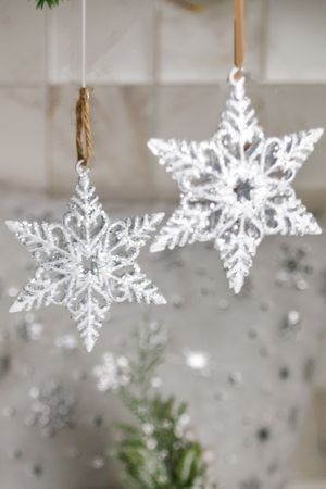 Набор ёлочных украшений СНЕЖИНКИ 'АССЕЛИН', металл, 7 см, 2 шт., Winter Deco