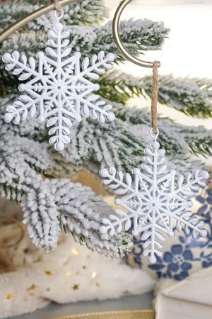 Набор ёлочных украшений СНЕЖИНКИ 'АНСТИС', металл, 8 см, 2 шт., Winter Deco