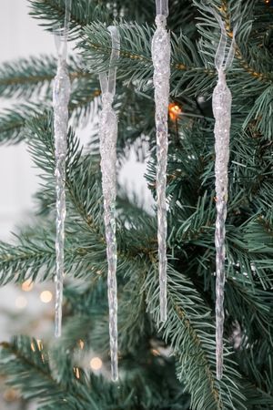 Набор ёлочных украшений СОСУЛЬКИ 'ПОЛЯРНОЕ УТРО', акрил, 22 см, 4 шт., Winter Deco