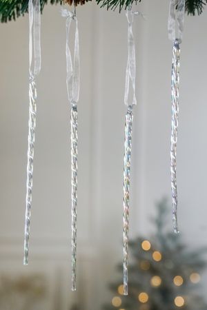 Набор ёлочных украшений СОСУЛЬКИ 'ДЕЛОРУС', акрил, 18 см, 4 шт., Winter Deco