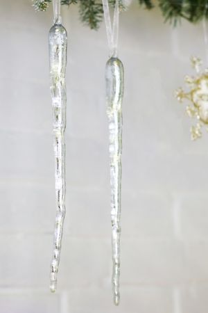 Набор ёлочных украшений СОСУЛЬКИ 'СЕРЕБРЯНЫЕ ЛУЧИ', 30 см, 2 шт., Winter Deco