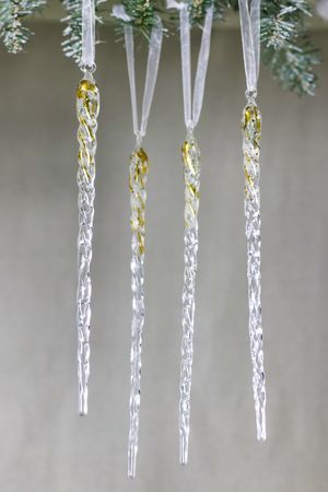 Набор ёлочных украшений СОСУЛЬКИ 'АРЖАНС', 22 см, 4 шт., Winter Deco