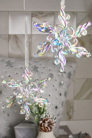 Набор ёлочных украшений СНЕЖИНКИ 'ФРИЗЕТТ', 12 см, 2 шт., Winter Deco