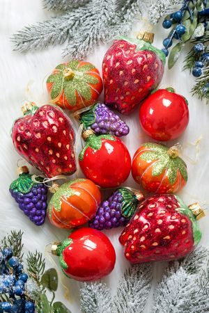 Набор ёлочных игрушек ЯГОДНОЕ АССОРТИ, стекло, 7 см, 12 шт., Winter Deco