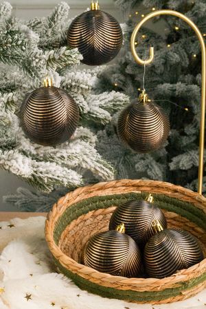 Набор ёлочных шаров ОНДУЛАТО, пластик, кофейный антик, 7 см, 6 шт., Winter Deco
